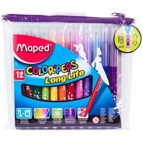 Maped Color'Peps Long Life filctoll 12db-os,  cipzárás