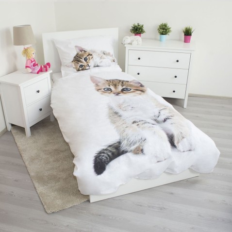 Ágyneműhuzat Kitten white