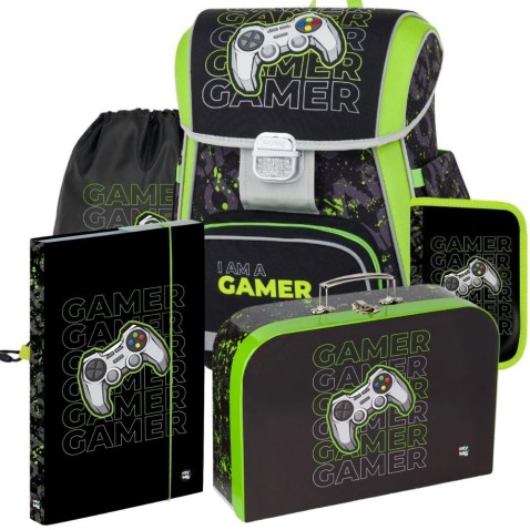 Oxybag Premium Playworld Gamer iskolatáska – 5 darabos szett