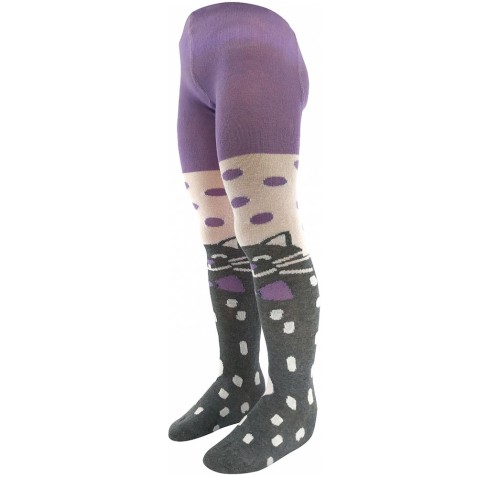 Lila cica mintás harisnyanadrág