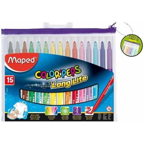 Maped Color'Peps Long Life filctoll 15db-os,  cipzárás