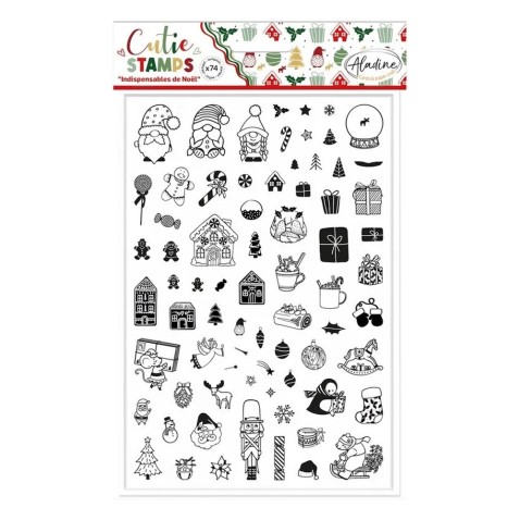 Aladine Cutie Stamps nyomdák – Karácsonyi kellékek, 74 db