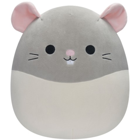 SQUISHMALLOWS Szürke fehér patkány - Rusty, 30 cm
