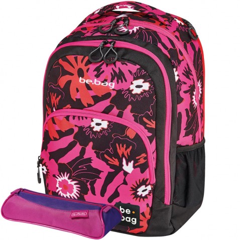 Herlitz be.ready Pink Summer diák hátizsák és henger tolltartó ajándékba