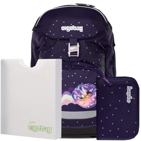 Ergobag Prime Heaven fényvisszaverő iskolatáska szett hátizsák+tolltartó+füzettartó box