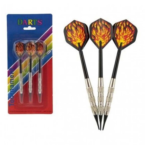 Dobó darts 3db fém / műanyag 15cm lángheggyel