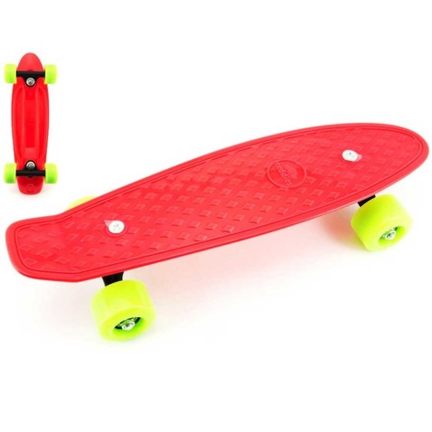 Gördeszka - pennyboard 60cm teherbírás 90kg, fém tengelyek, fekete szín, narancssárga kere