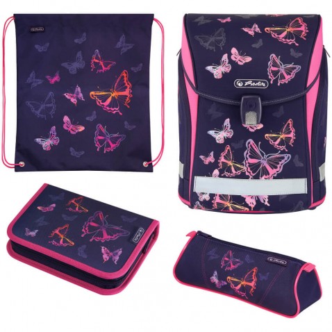 Herlitz Midi Szivárvány pillangó iskolatáska SZETT