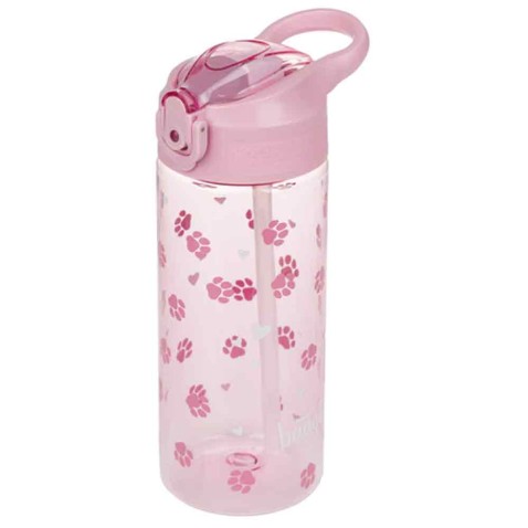 BAAGL Tritan kulacs szívószállal Paws 500 ml