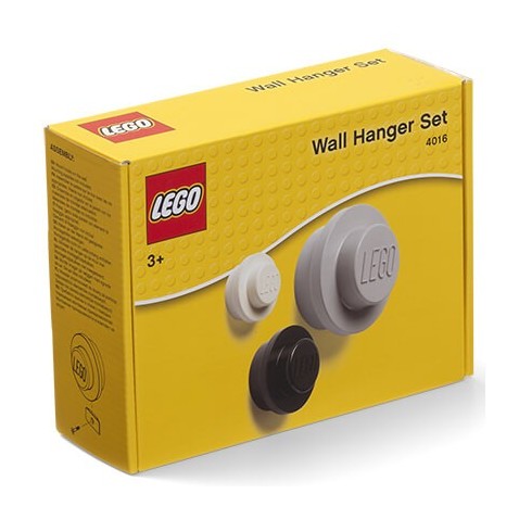 LEGO fali fogas, 3 db - fehér, fekete, szürke