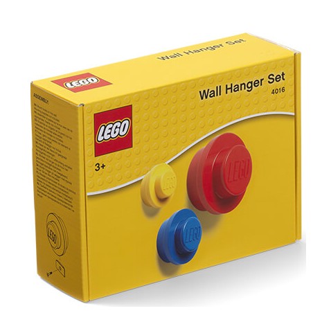 LEGO fali fogas, 3 db - sárga, kék, piros