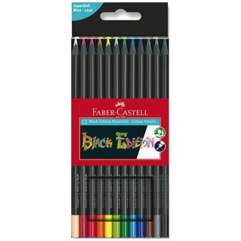 Faber-Castell Black Edition színes ceruza készlet, 12 szín