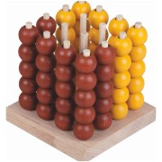 Amőba 3D alap + golyók fa/fém kirakójáték
