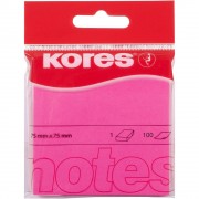 Öntapadó jegyzettömb Kores 75x75mm rózsaszín neon, 100 lap