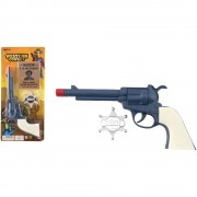 Pisztoly revolver 23cm + jelvény