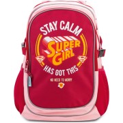 BAAGL Iskolai hátizsák Supergirl STAY CALM + poncsó