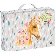 OXY GO Horse - négyzet alakú laminált  bőrönd A4 34 cm