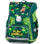 Oxybag PREMIUM Playworld 23 iskola táska és füzettartó box ajándékba
