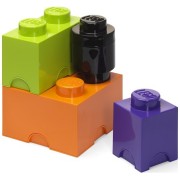 LEGO tárolódobozok Multi-Pack 4 db - lila, fekete, narancs, zöld