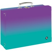 Laminált bőrönd négyzet A4 OXY Ombre Lila-kék