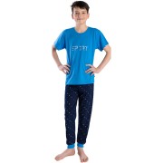 Fiú pizsama Bettymode SPORT BLUE rövid ujjú póló