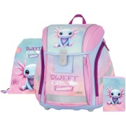 Oxybag PREMIUM LIGHT Axolotl iskolatáska elsősöknek, szett