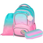 OXY NEXT Ombre Pink, 3dílný set iskolatáska