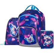 OXY GO Pillangó iskolatáska elsősöknek, 3 részes szett