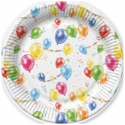 Party tányér 23 cm léggömbök, 8 db