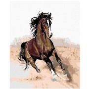 Futó ló - gyémántfestés kereten 40x50 cm