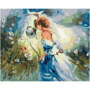Zuty Festőkészletek számok szerint - Lány fehér lóval