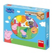 Fa kockák Peppa Malac 12 db