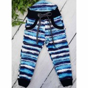Gyerek softshell nadrág BLUE BARS fleece anyaggal
