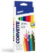 Háromszög alakú MPF színes ceruza 12 db hegyezővel