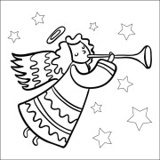 Homokfestés sablon - Angyal trombitával