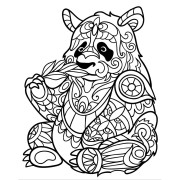 Homokfestés sablon Panda zentangle