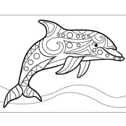 Homokfestés sablon - Delfin zentangle