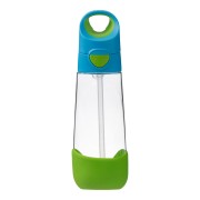 Szívószálas ivópalack 600 ml – kék/zöld
