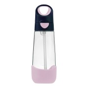 Szívószálas ivópalack 600 ml – indigó/rózsaszín
