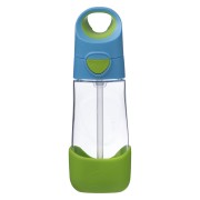 Szívószálas ivópalack 450 ml – kék/zöld