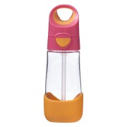 Szívószálas ivópalack 450 ml – rózsaszín/narancssárga