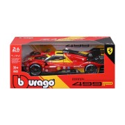 Bburago - RACING, Ferrari 499P - a 2024-es Le Mans-i 24 órás verseny győztese, piros, 1:24
