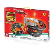 Bburago - FERRARI Race + Play, Garázs és parkoló két kisautóval, 1:43