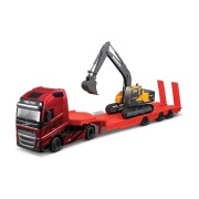 Bburago - Haulers construction, Kamion Volvo FH16 Globetrotter 750 XXL kotrógéppel Volvo EC22