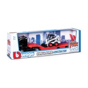 Bburago - Haulers construction, Kamion M-B Actros Gigaspace Bobcat rakodógéppel, 1:43
