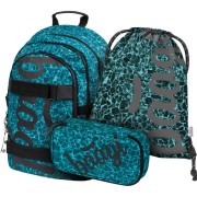 BAAGL iskolai szett Skate Aquamarine hátizsák + tolltartó + tornazsák