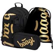 BAAGL iskolai szett Skate Gold hátizsák + tolltartó + tornazsák