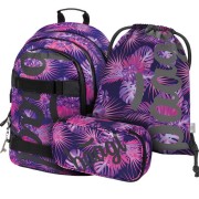 BAAGL iskolai szett Skate Violet hátizsák + tolltartó + tornazsák