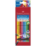 Faber-Castell Grip 2001 színes ceruza készlet színes radírral 10db.