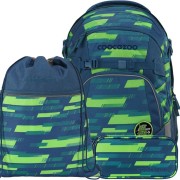 coocazoo MATE Lime Stripe iskolatáska, hátizsák 3db. SZETT, USB flashdisk ajándékba